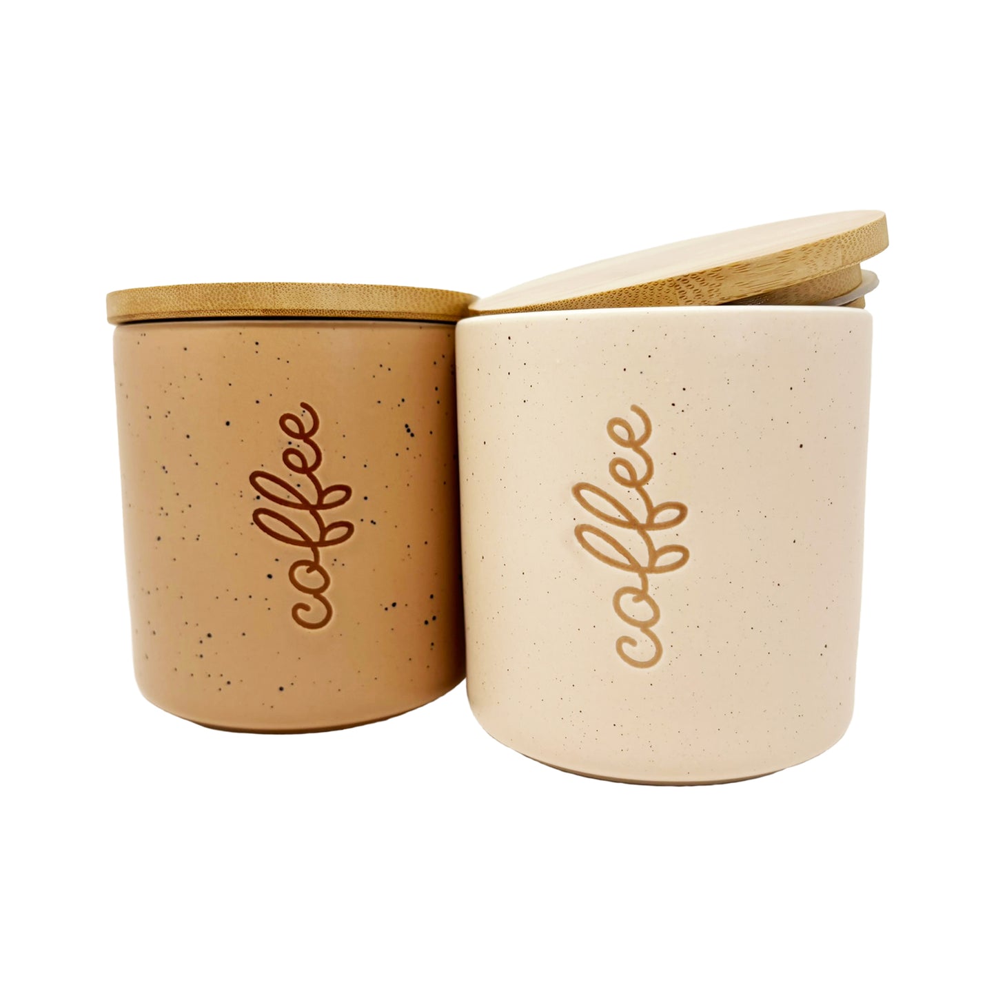 2PC CERAMIC COFFEE CANISTER SET