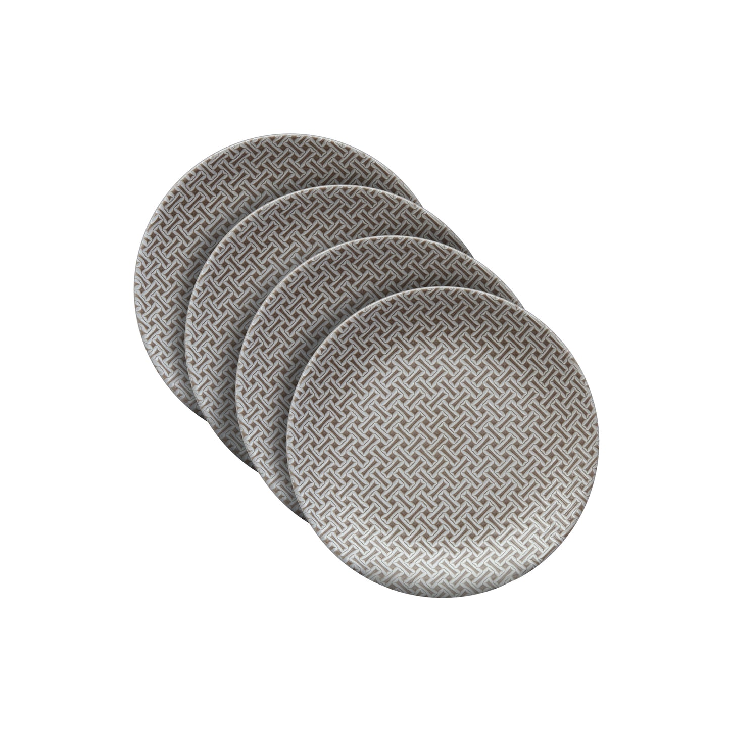 4PC TEXTURED STONE SALAD PLATES