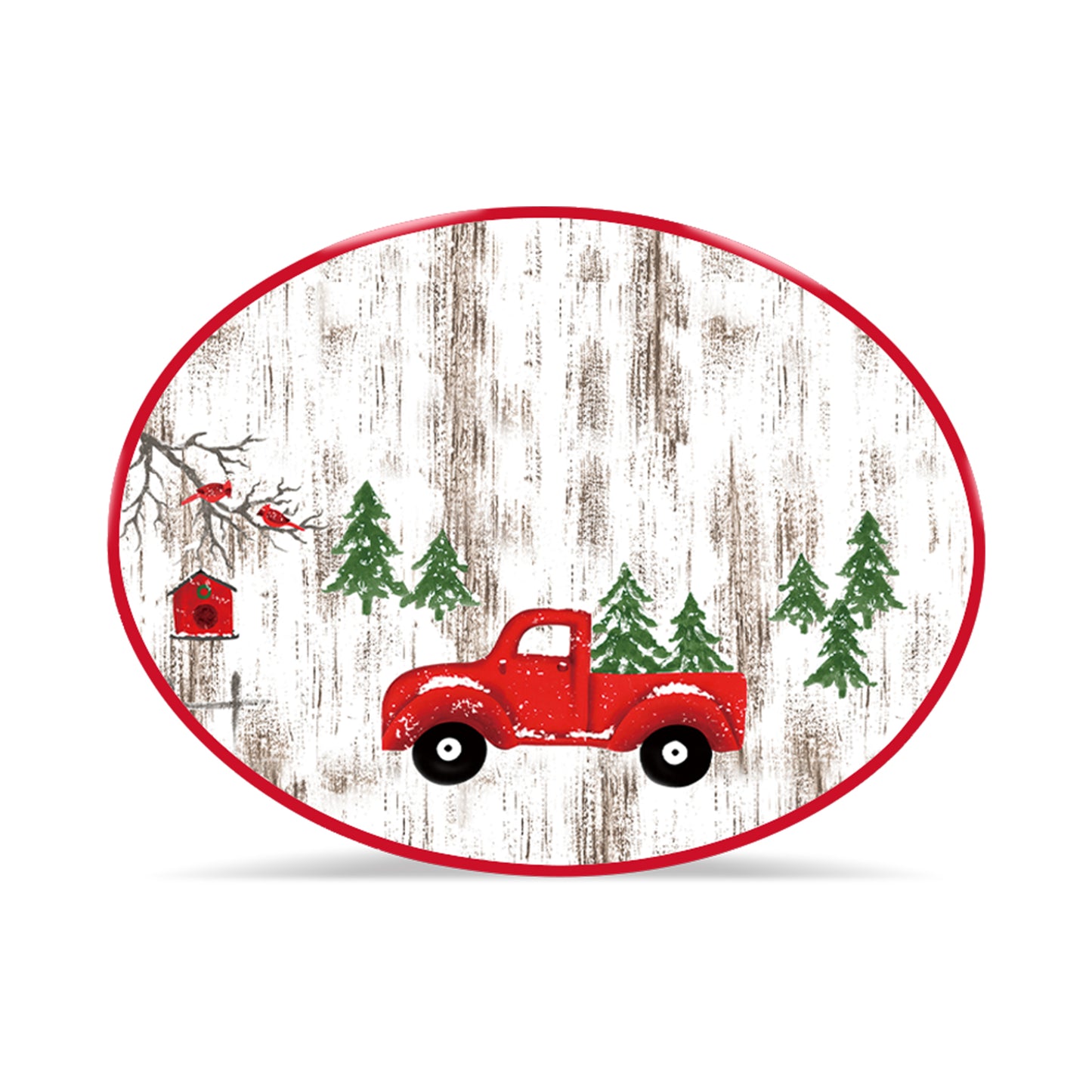 RED TRUCK OVAL PLATTER