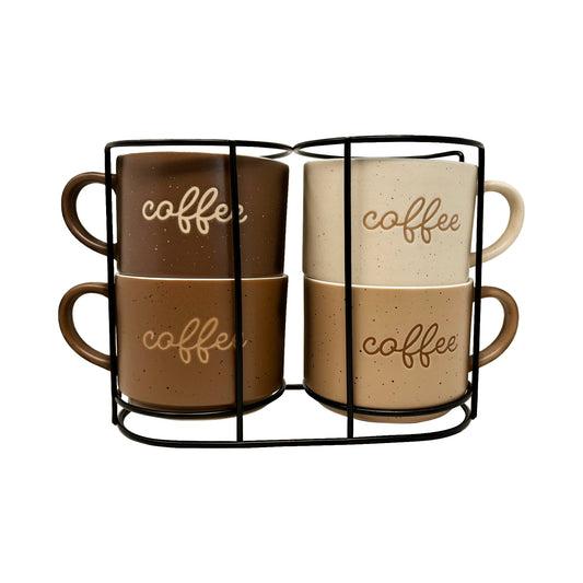 4PC CERAMIC COFFEE MUG SET