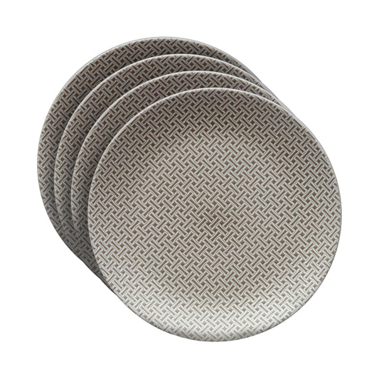 4PC TEXTURED STONE DINNER PLATES